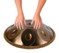 ILOOXI Handpan Drum De Acero 9/10/12 Notas Tambor De Lengua Re Menor 432Hz 440Hz Instrumento De Percusión, Para Familiares Y Amigos Sanación Con Sonido (Color : Gold-432hz, Size : 10 Notes)