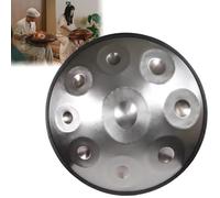 ILOOXI Handpan Drum En Re Menor, Tambor De Acero, Tambor De Mano 9 Notas/10 Notas/12 Notas, Tambor De Lengua 432 HZ/ 440 HZ, 22 Pulgadas (Color : Silver-432hz, Size : 12 Notes)