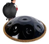ILOOXI Tambor De Acero 9/10/12 Notas, Tambor De Mano 432Hz/440Hz Tambor De Lengua En Re Menor 22 Pulgadas/58cm, Regalos De Música E Instrumentos (Color : Black-432hz, Size : 10 Notes)