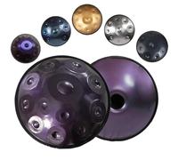 ILOOXI Tambor De Acero Handpan Drum 432hz 440hz, Handpan Steel Drum En D Menor Tambor De Mano 9/10/12 Notas 22 Pulgadas, Para Niños Y Adultos (Color : Purple-440hz, Size : 9 Notes)