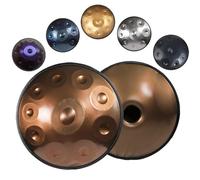 ILOOXI Tambor De Acero Handpan Drum 432hz 440hz, Handpan Steel Drum En D Menor Tambor De Mano 9/10/12 Notas 22 Pulgadas, Para Niños Y Adultos (Color : Gold-432hz, Size : 10 Notes)