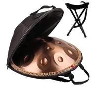 ILOOXI Tambor De Acero Handpan Drum 432Hz Tambor De 12 Tonos Tambor De Mano D Menor Tambor De Lengua Con Soporte Para Handpan, Estuche Para Handpan, Mazos (Color : Gold, Size : 10 Notes)