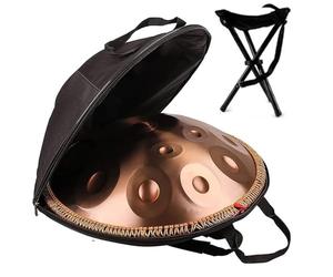 ILOOXI Tambor De Acero Handpan Drum 432Hz Tambor De 12 Tonos Tambor De Mano D Menor Tambor De Lengua Con Soporte Para Handpan, Estuche Para Handpan, Mazos (Color : Gold, Size : 12 Notes)