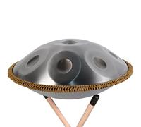 ILOOXI Tambor De Lengua De Acero De 9/10/12 Notas, Handpan Drum En D Menor, Instrumento De Percusión Armónica De 22 Pulgadas, Para Niños Y Adultos (Color : Silver-432hz, Size : 9 Notes)