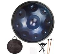 ILOOXI Tambor De Lengua En Re Menor 432Hz 440Hz Handpan Drum De Acero Para Adultos, Tambor De Mano De Acero, Para Familiares Y Amigos Sanación Con Sonido (Color : Blue, Size : 9 Notes-440Hz)
