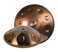ILOOXI Tambor Handpan De 22 Pulgadas Tambor De Acero D Menor 9/10/12 Notas, Tambor De Lengua Tambor De Mano Con Bolsa De Mano, Soporte De Mano, Mazos (Color : Gold-440hz, Size : 9 Notes)