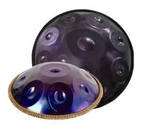 ILOOXI Tambor Handpan De 22 Pulgadas Tambor De Acero D Menor 9/10/12 Notas, Tambor De Lengua Tambor De Mano Con Bolsa De Mano, Soporte De Mano, Mazos (Color : Purple-440hz, Size : 12 Notes)