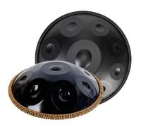 ILOOXI Tambor Handpan De 22 Pulgadas Tambor De Acero D Menor 9/10/12 Notas, Tambor De Lengua Tambor De Mano Con Bolsa De Mano, Soporte De Mano, Mazos (Color : Black-440hz, Size : 9 Notes)