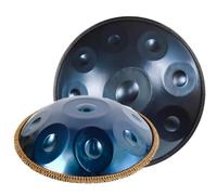 ILOOXI Tambor Handpan De 22 Pulgadas Tambor De Acero D Menor 9/10/12 Notas, Tambor De Lengua Tambor De Mano Con Bolsa De Mano, Soporte De Mano, Mazos (Color : Blue-440hz, Size : 12 Notes)