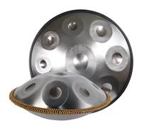 ILOOXI Tambor Handpan De 22 Pulgadas Tambor De Acero D Menor 9/10/12 Notas, Tambor De Lengua Tambor De Mano Con Bolsa De Mano, Soporte De Mano, Mazos (Color : Silver-432hz, Size : 10 Notes)