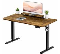 ILOTENGO IBERIA S.L. Mesa Escritorio Elevable Eléctrico 160x70cm con Soporte para Monitor, Escritorio Regulable en Altura con 2 Alturas de Memoria, Mesas de Ordenador, Mesa de Oficina Marrón