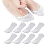 ILovDaisy 8 pares de calcetines de bailarina para mujer, transpirables, invisibles, calcetines antideslizantes con almohadilla de silicona, calcetines cortos, calcetines medios, 36-40/39-42, 8 Pares