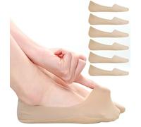ILovDaisy Calcetines invisibles para mujer, invisibles, antideslizantes, de corte bajo, de nailon, escondidos, delgados, de seda, para mocasines y zapatos planos, color carne, 34-36