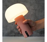 ILOVINIT Lámpara de mesa de hongo para exteriores, recargable, inalámbrica, impermeable, portátil, funciona con pilas con carga USB, luz nocturna de atenuación táctil para el hogar, porche,