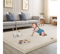 ILPEOD Alfombra de juego para bebé, para el suelo, para el tiempo de barriga, alfombra para sala de juegos, tatami, 50 x 50 pulgadas, espuma viscoelástica de 1.3 pulgadas de grosor, tiempo de gateo