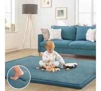 ILPEOD Alfombra de juego para bebé, para el suelo, para el tiempo de la barriga, alfombra de área muscular, alfombra de sala de juegos, tatami, 50 x 50 pulgadas, espuma viscoelástica de 1.3 pulgadas