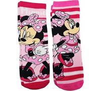 ILS I LOVE SHOPPING 2 pares calcetines antideslizantes oficiales niño calcetines antideslizantes para Minnie Mouse, Rosa, 27-30