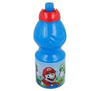 ILS I LOVE SHOPPING Botella 400 ML de Agua Infantil con cierre antifugas | Cantimplora Reutilizable para niños con tapón anti goteo - Libre de BPA (SUPER MARIO)