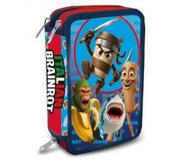 ILS I LOVE SHOPPING Brainrot - Estuche escolar triple con compartimentos para niños y adolescentes, 22 x 12 cm