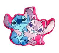ILS I LOVE SHOPPING Cojín 3D con forma contorneada de peluche para niños de poliéster con forma de personaje (para Stitch niña)