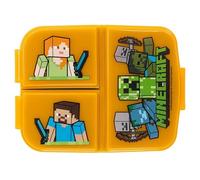ILS I LOVE SHOPPING Fiambrera escolar con 3 compartimentos para la merienda de plástico para niños, almuerzo, sin BPA (para Minecraft)
