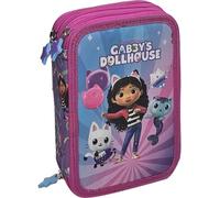 ILS I LOVE SHOPPING Gabby - Estuche escolar triple con compartimentos para niños y adolescentes, 22 x 12 cm