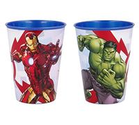ILS I LOVE SHOPPING Juego de 2 vasos para niños, 260 ml, de plástico, sin BPA, regalo para niños (Avengers Superhéroes Hulk)