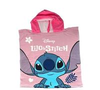 ILS I LOVE SHOPPING Poncho con capucha toalla de playa mar y piscina albornoz de microfibra 55 x 90 cm de secado rápido, ultrasuave para niñas STITCH