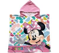 ILS I LOVE SHOPPING Poncho con capucha, toalla de playa y piscina, albornoz de microfibra de 55 x 90 cm, secado rápido, ultrasuave, para Minnie Mouse