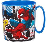 ILS I LOVE SHOPPING Taza de plástico de 350 ml para microondas con asa, para niños, desayuno sin BPA (Spiderman)