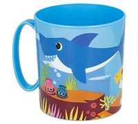 ILS I LOVE SHOPPING Taza vaso de plástico 350 ml para microondas con mango para niños desayuno BPA-free (Baby Shark)