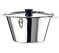 Ilsa 1020 - Flanero INOX con asa, Tapa y Cierre, 20 cm, Color Plateado