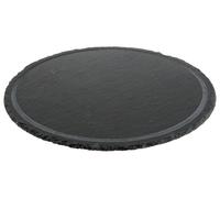 ILSA Piatto Tondo En Pizarra Natural Negra Ø 33 Cm, Con Canaleta