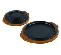 Ilsa Plato de Hierro Fundido con Bandeja de Madera 30 cm.