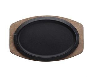 Ilsa Plato Ovalado Servir Cm 32 x 22 de Hierro Fundido esmaltada C/Bandeja de Madera