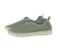 ILSE JACOBSEN HORNBÆK | Zapatos planos para mujer | Zapatilla con material de microfibra reciclada y suela de caucho natural antideslizante |Tulip3275| Ligero, transpirable,ecológico |Laurel green| 36