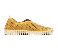 ILSE JACOBSEN HORNBÆK | Zapatos planos para mujer | Zapatilla con material de microfibra reciclada y suela de caucho natural antideslizante | Tulip3275 | Ligero, transpirable,ecológico |Golden Red| 39