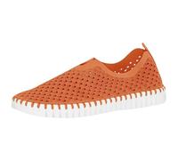 ILSE JACOBSEN HORNBÆK | Zapatos planos para mujer | Zapatilla con material de microfibra reciclada y suela de caucho natural antideslizante | Tulip3275 | Ligero, transpirable y ecológico | Orange | 38