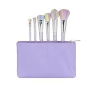 Ilu - Set de Pinceles de Maquillaje Unicornio 6pcs Brochas Sintéticas Suaves Para Rostro y Ojos Kit de Brochas Con Bolsa de Cuero Vegano Para Maquillaje Diario y de Noche