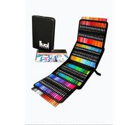 ILUAL Rotuladores Premiun Lettering, Regalo cuaderno de dibujo para rotuladores, doble punta, Punta Pincel y Punta Fina para profesionales, adultos y niños. Ideal para llevar de viaje.((72)