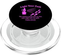 Ilumina tu Camino Salmos 119:105 Biblia Cristiana Fe Rosa PopSockets PopGrip para MagSafe