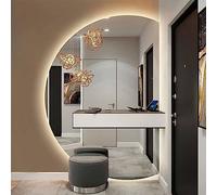 Ilumina tu espacio con espejo de baño retroiluminado LED regulable y antivaho, espejo cosmético grande para maquillaje inteligente, diseño de corte izquierdo y derecho, perfecto para decoración del