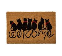 . ilumina tu vida . Panda Home PANDAHOME Alfombra Felpudo para Puerta de Entrada - Antideslizante de Fibra de Coco 100% Natural-Gatos Rojos