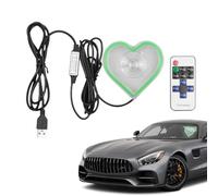 Iluminación Ambiental para Coche - Luz Ambiental con Diseño de Corazón | Iluminación LED de Neón para Decoración Interior de Coches y Hogar, Tablero, Entrada, Noche, Declaraciones, Ventana