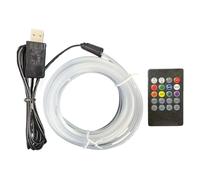 Iluminación ambiental para interior del coche, activada por voz, tira LED de 7 colores, iluminación de estado de ánimo RGB con USB Plug and Play, luces del hogar para salpicadero, sala de estar