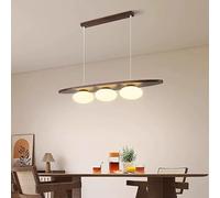 Iluminación Colgante De Estilo Nórdico Retro Lámparas De Araña Madera De Caucho Pantalla De Cristal Vintage E27 Altura Regulable Luz De Techo Para Cocina Dormitorio Salón Comedor suspensión(marrón)