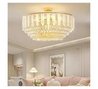 Iluminación Colgante, French Gold Crystal Chandelier Post-Modern Luxury Design Apartment Living Room Romantic Wedding Simple Bedroom Lamps(Change,Dia80cm H48cm)