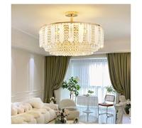 Iluminación Colgante, French Gold Crystal Chandelier Post-Modern Luxury Design Apartment Living Room Romantic Wedding Simple Bedroom Lamps(Change,Dia60cm H40cm)