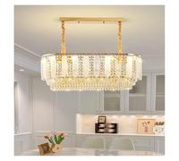 Iluminación Colgante, French Gold Crystal Chandelier Post-Modern Luxury Design Apartment Living Room Romantic Wedding Simple Bedroom Lamps(Cold,L80cm W30cm H28cm)