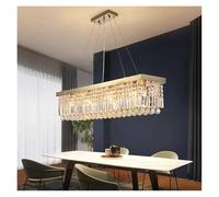 Iluminación Colgante, Modern Minimalist Gold Crystal Chandelier LED Suspended Pendant Light Suitable for Kitchen Island and Dining Room Lighting(Golden,3 COLOR_L60 X W25CM)